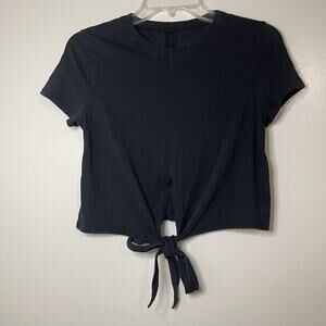 Lululemon black short sleeve tie tshirt size US 4